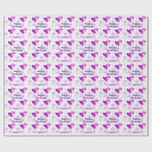 Lavender Balloons Stars gepersonaliseerde verjaard Cadeaupapier (Vlak)