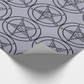 Lavender Baphomet Pentagram Wrapping Paper Cadeaupapier (Hoek)