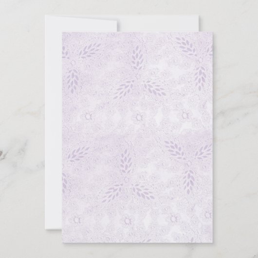 Lavender Baptism/Christening Uitnodiging (Achterkant)