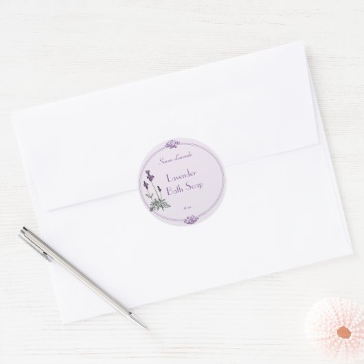Lavender Bath-zeeplabel Ronde Sticker (Envelop)
