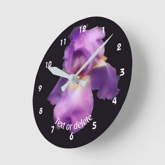 Lavender Bearded Iris Flower Personalized   Ronde Klok (Hoek)