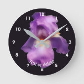 Lavender Bearded Iris Flower Personalized   Ronde Klok (Voorkant)