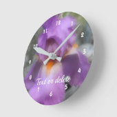Lavender Bearded Iris Flower Personalized Ronde Klok (Hoek)