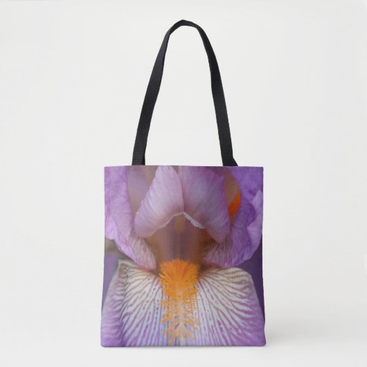 Lavender Bearded Iris Flower Petal Tote Bag (Voorkant)