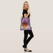 Lavender Bearded Iris Flower Petal Tote Bag (Op model)
