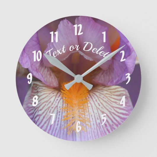 Lavender Bearded Iris Flower Petals Specialized  Ronde Klok (Voorkant)