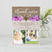 Lavender bedankt je kaart met twee foto's van het  (Staand voorkant)