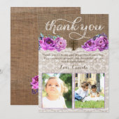 Lavender bedankt je kaart met twee foto's van het  (Voorkant / Achterkant)