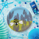 Lavender Bee Paper Plates Papieren Bordje (Feest)