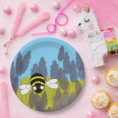 Lavender Bee Paper Plates Papieren Bordje (Feest)