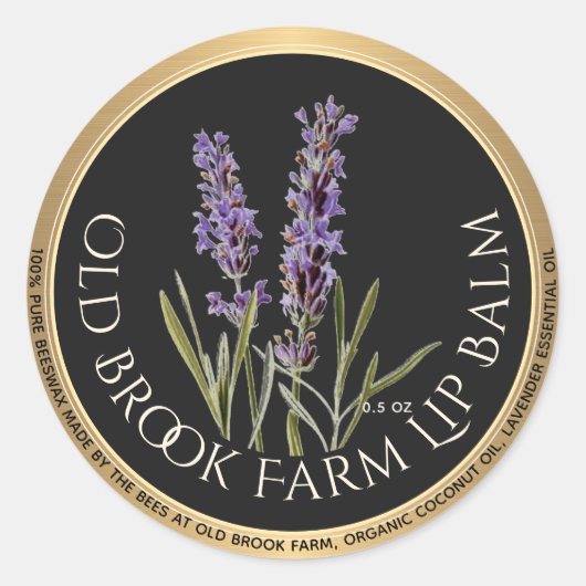 Lavender Beeswax Lip Balm Classic Round Sticker (Voorkant)