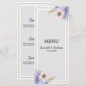 Lavender & Beige Flowers Menu (Voorkant / Achterkant)