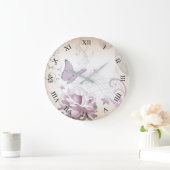 Lavender Beige Grey  Oude Wereld Elegant Grote Klok (Huis)