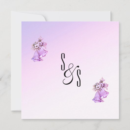 Lavender Bells Wedding Invitation Kaart (Achterkant)