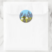 Lavender Bij Ronde Sticker (Tas)