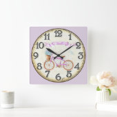 Lavender Bike Vierkante Klok (Huis)