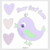 Lavender Billy bird sticker (Vel)