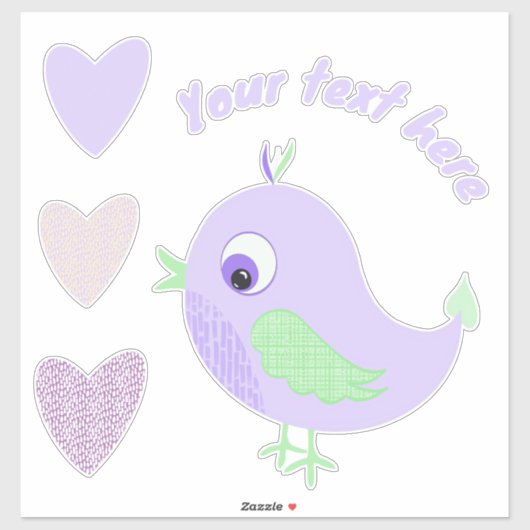 Lavender Billy bird sticker (Vel)