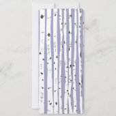 Lavender Birch Tree  Bird Wedding Invite Kaart (Achterkant)