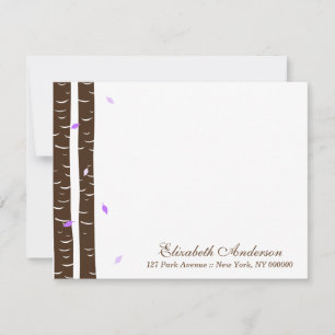 Lavender Birch Trees Flat Note-kaarten Kaart