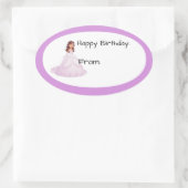 Lavender Birthday Girl Gift Label Sticker (Tas)