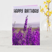 LAVENDER BIRTHDAY-WENSKAARTEN KAART (Gele Bloem)