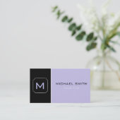 Lavender & Black Plain Elegant Professional Modern Visitekaartje (Staand voorkant)