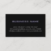 Lavender & Black Plain Elegant Professional Modern Visitekaartje (Achterkant)