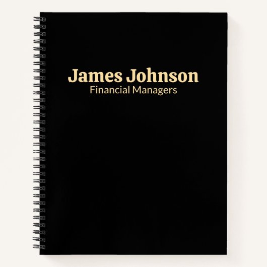 Lavender Black Retro Bold Serif Desk Name Plate Notitieboek (Voorkant)