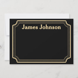 Lavender Black Retro Bold Serif Desk Name Plate Notitiekaartje