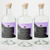 Lavender Black Wavy Rose Gold Hearts Product Label Likeurfles Etiket (Flessen)