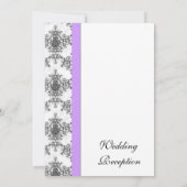 Lavender Black White Damask Weddenschappen Recepti Kaart (Achterkant)