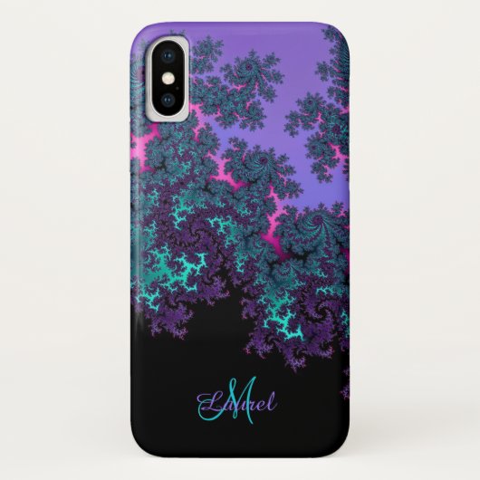 Lavender Blauwgroen Fractal Persoonlijk iPhone X H Case-Mate iPhone Case (Achterkant)