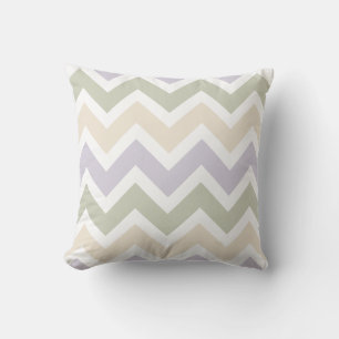 Lavender, Bleek groen, Ivory Chevron Pattern Kussen
