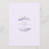 Lavender Bliss Elegant Waterverf Programma Programmakaart (Achterkant)