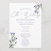 Lavender Bliss Elegant Waterverf Programma Programmakaart (Voorkant)