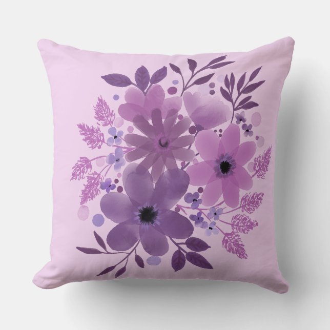 Lavender Bloom Bouquet Pillow Kussen (Voorkant)