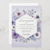 Lavender Bloom Meadow Wedding Kaart (Voorkant / Achterkant)