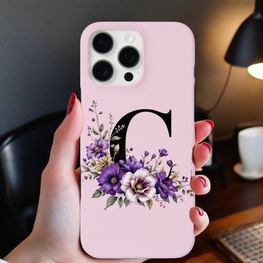 Lavender Bloom: Monogram Aanvangsletter 'C'  Case-Mate iPhone Case