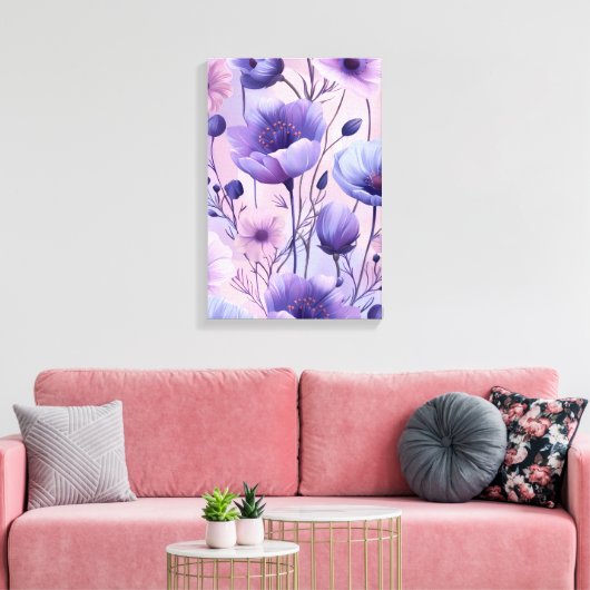 Lavender Bloom: Purple Haze Anemones Print (Insitu (Woonkamer))
