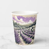 Lavender Bloom Serenity Mug  Papieren Bekers (Achterkant)