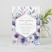 Lavender Bloom Whimsy Wedding Kaart (Staand voorkant)