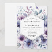 Lavender Bloom Whimsy Wedding Kaart (Voorkant / Achterkant)