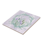 Lavender Blooming Chives Herbal Ceramic Tile Tegeltje (Zijkant)