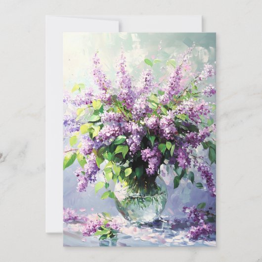 Lavender Blooming Lilac Bouquet Aankondiging (Voorkant)