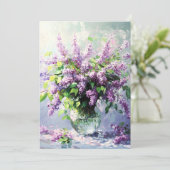 Lavender Blooming Lilac Bouquet Aankondiging (Staand voorkant)