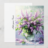 Lavender Blooming Lilac Bouquet Aankondiging (Voorkant / Achterkant)