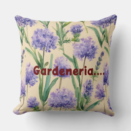 "Lavender Blooms: Gardeneria Inspired Throw Pillow Kussen