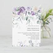 Lavender Blooms Wedding Kaart (Staand voorkant)