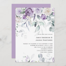 Lavender Blooms Wedding Kaart